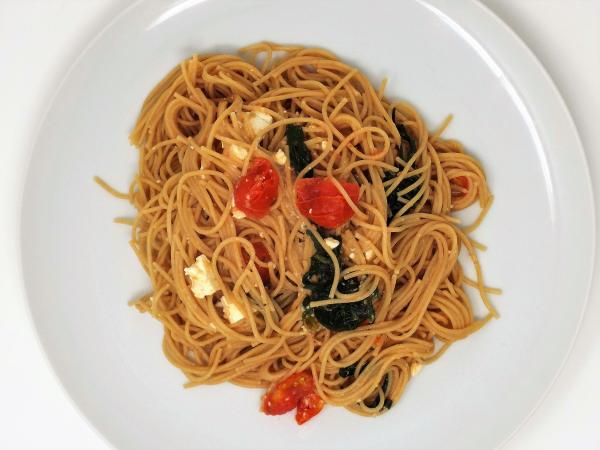 Spinach and Feta Spaghetti recipe