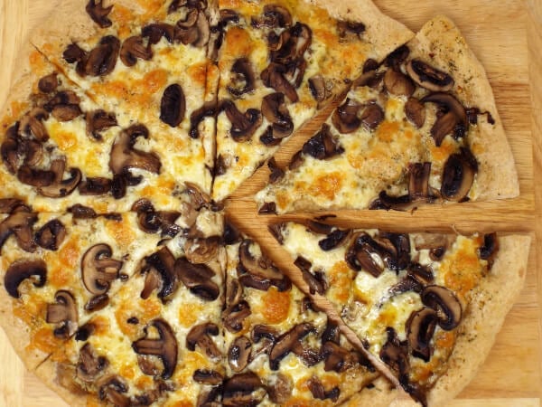 White Cheddar and Mushroom Pizza