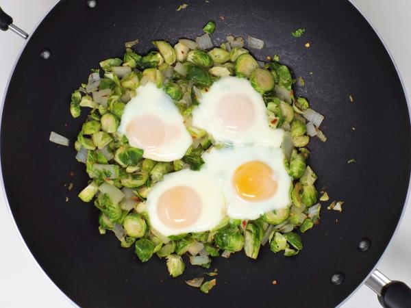 Spicy Brussels Sprouts and Eggs