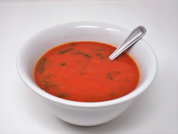 Creamy Tomato Vegetable Soup with Spinach